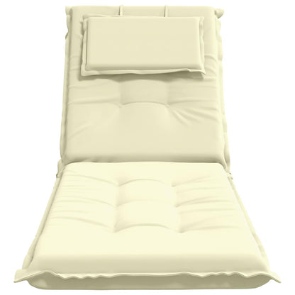 vidaXL Sunlounger Cushion GEMERT 100% Polyester Cream 190 x 50 x 9 cm