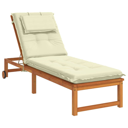 vidaXL Sunlounger Cushion GEMERT 100% Polyester Cream 190 x 50 x 9 cm