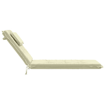 vidaXL Sunlounger Cushion GEMERT 100% Polyester Cream 190 x 50 x 9 cm
