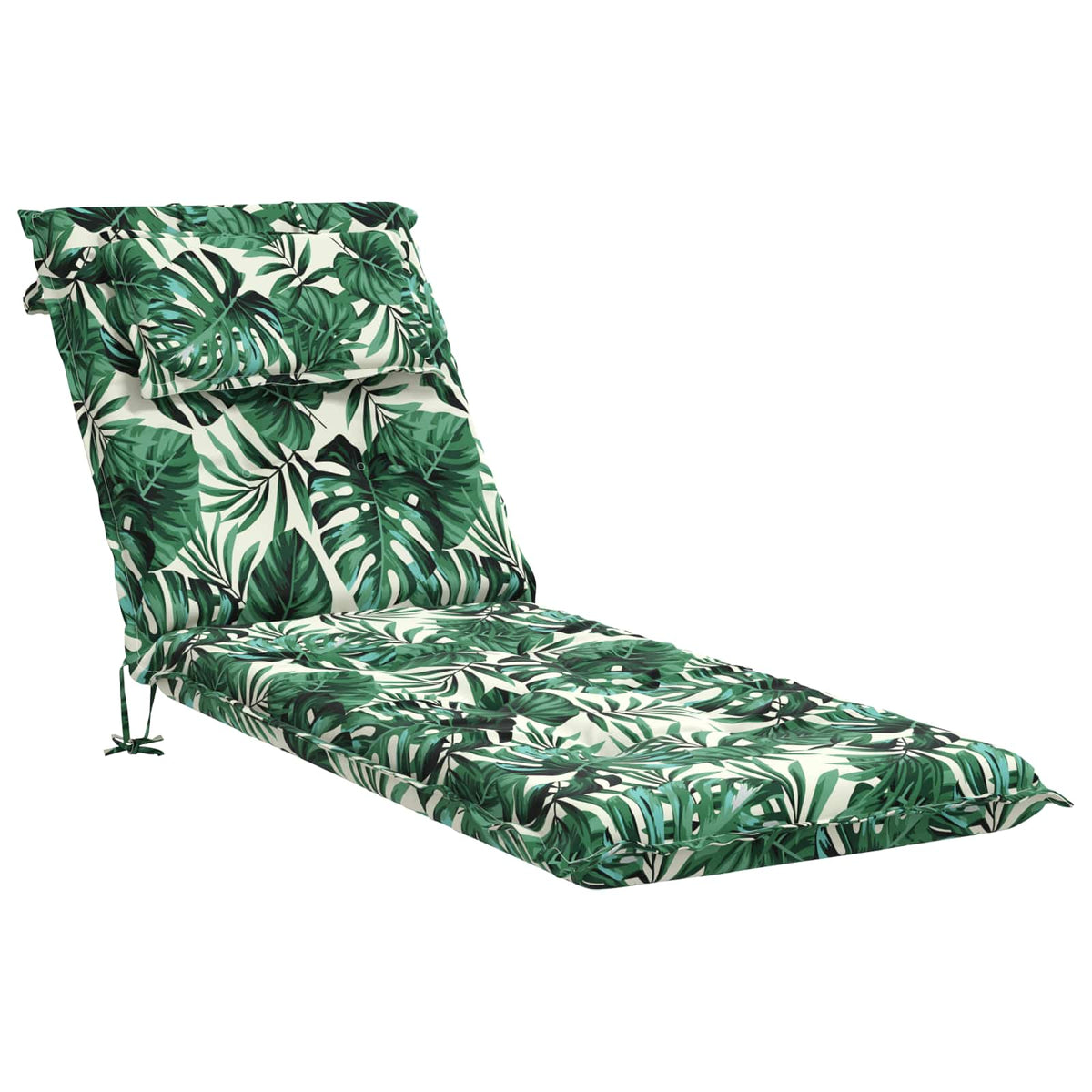 vidaXL Sunlounger Cushion GEMERT 100% Polyester Leaf Pattern