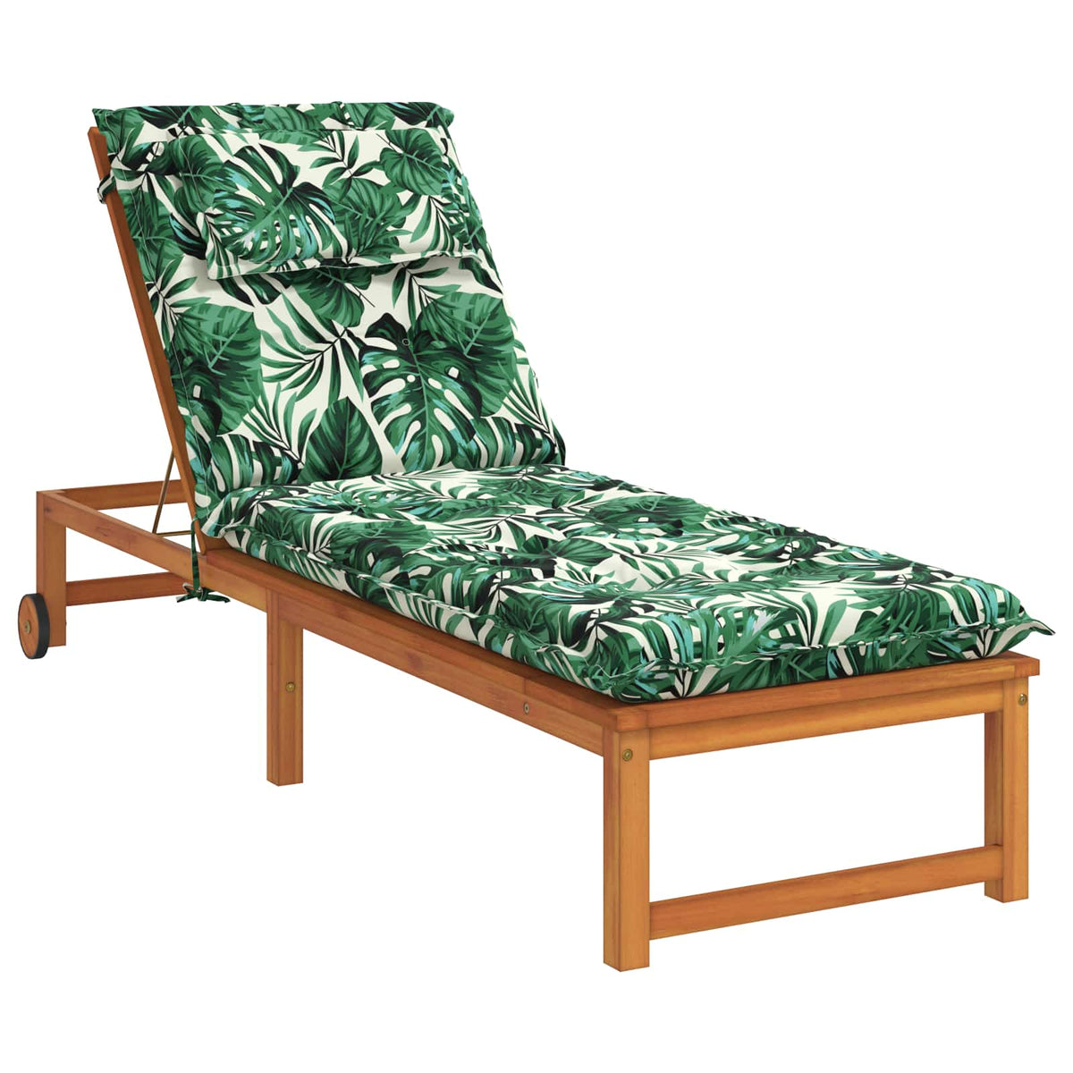 vidaXL Sunlounger Cushion GEMERT 100% Polyester Leaf Pattern