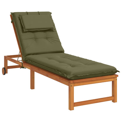 vidaXL Sunlounger Cushion GEMERT 100% Polyester Olive Green