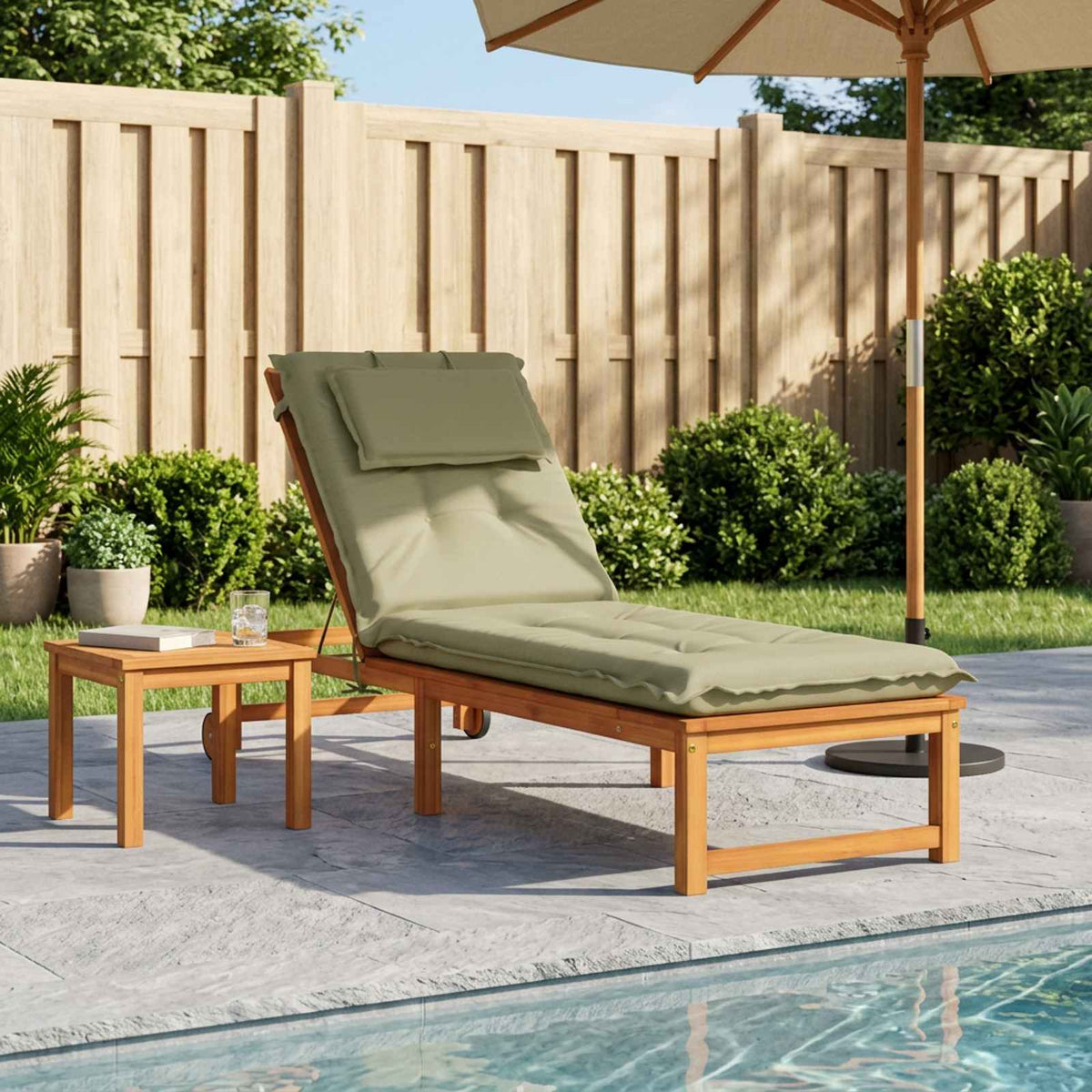 vidaXL Sunlounger Cushion GEMERT 100% Polyester Light Green