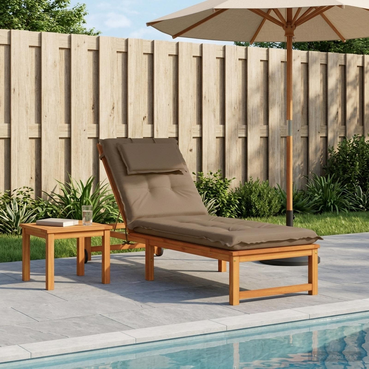 vidaXL Sunlounger Cushion GEMERT 100% Polyester Taupe 190 x 50 x 9 cm