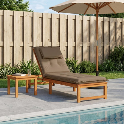vidaXL Sunlounger Cushion GEMERT 100% Polyester Taupe 190 x 50 x 9 cm