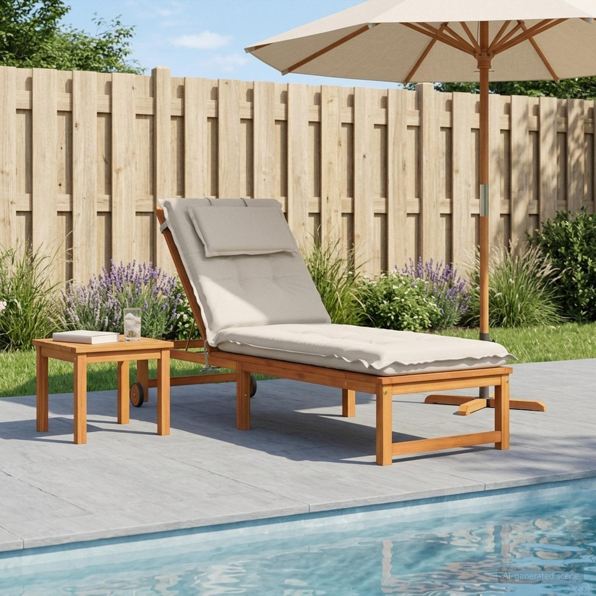 vidaXL Sunlounger Cushion GEMERT 100% Polyester White 190 x 60 x 9 cm