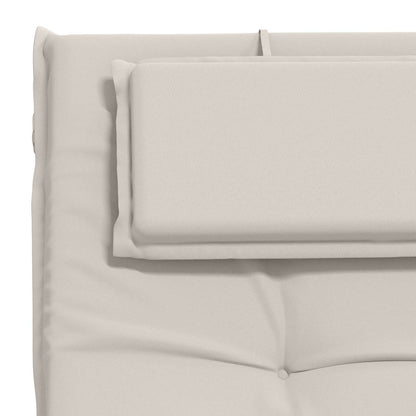 vidaXL Sunlounger Cushion GEMERT 100% Polyester White 190 x 60 x 9 cm