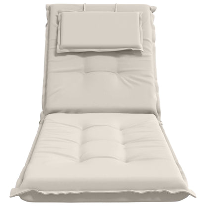 vidaXL Sunlounger Cushion GEMERT 100% Polyester White 190 x 60 x 9 cm