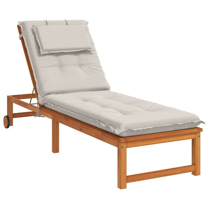 vidaXL Sunlounger Cushion GEMERT 100% Polyester White 190 x 60 x 9 cm