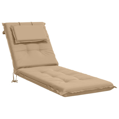 vidaXL Sunlounger Cushion GEMERT 100% Polyester Sand 190 x 60 x 9 cm