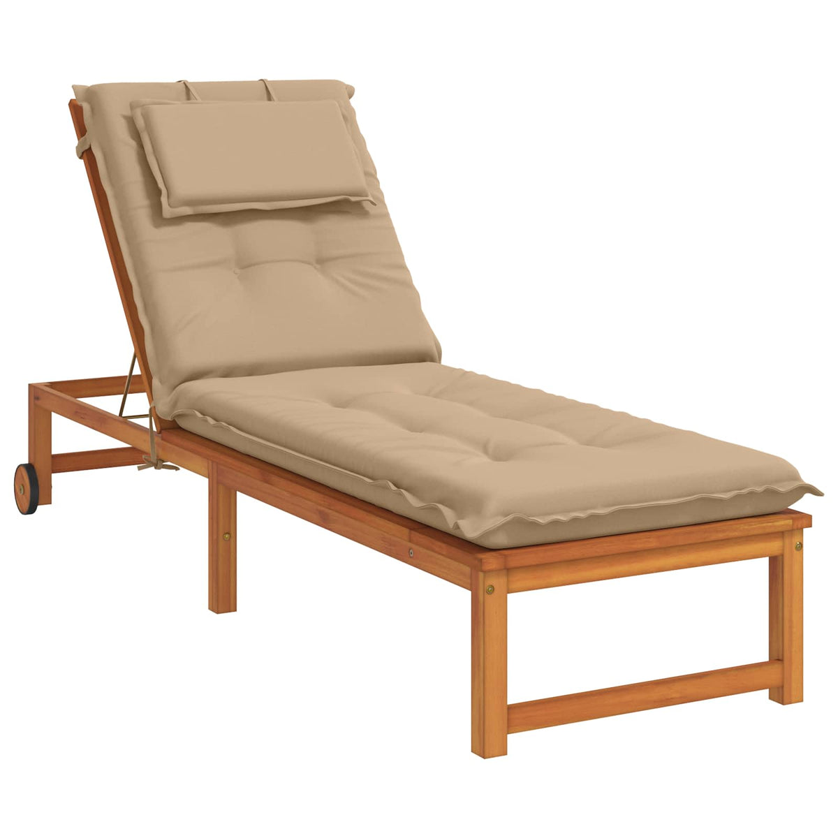 vidaXL Sunlounger Cushion GEMERT 100% Polyester Sand 190 x 60 x 9 cm
