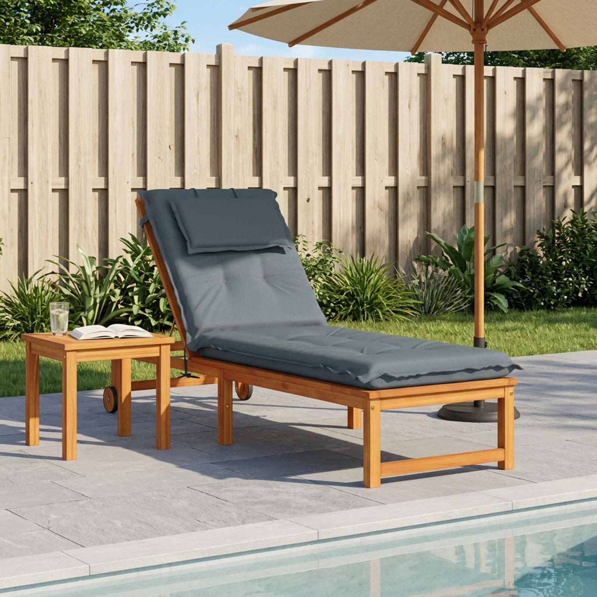 vidaXL Sunlounger Cushion GEMERT 100% Polyester Blue 190 x 60 x 9 cm