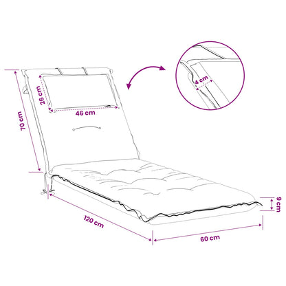 vidaXL Sunlounger Cushion GEMERT 100% Polyester Dark Blue