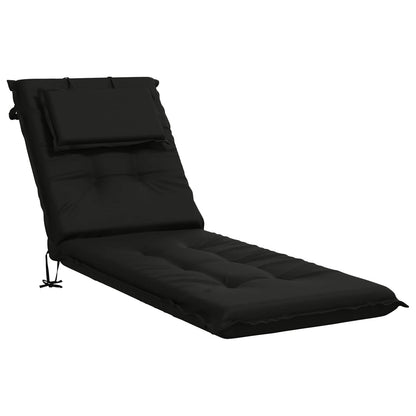 vidaXL Sunlounger Cushion GEMERT 100% Polyester Black 190 x 60 x 9 cm