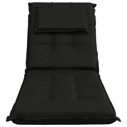 vidaXL Sunlounger Cushion GEMERT 100% Polyester Black 190 x 60 x 9 cm