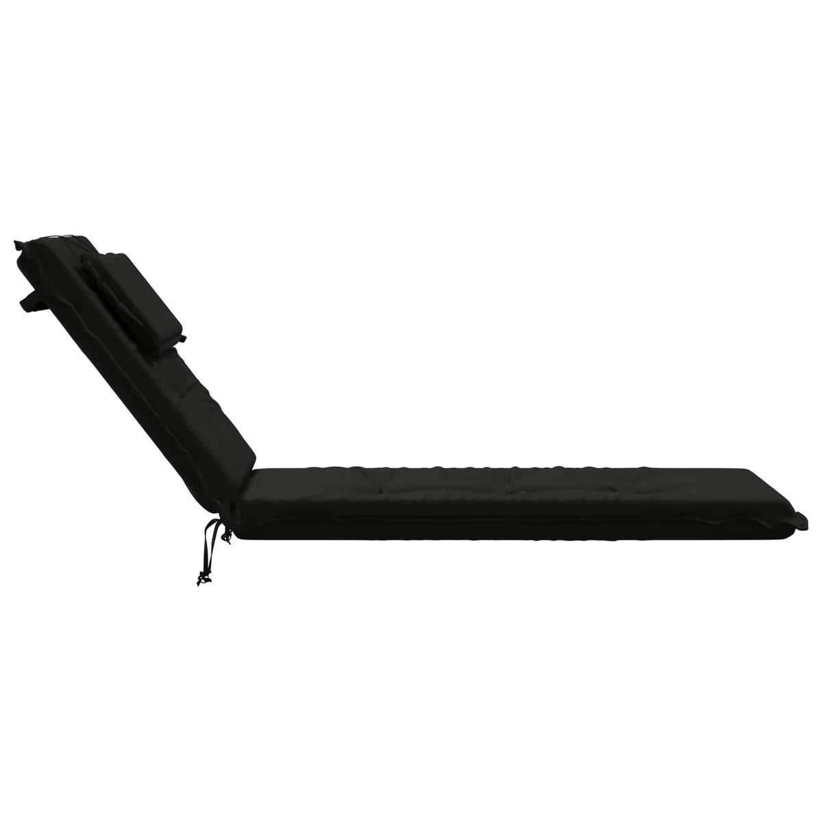 vidaXL Sunlounger Cushion GEMERT 100% Polyester Black 190 x 60 x 9 cm
