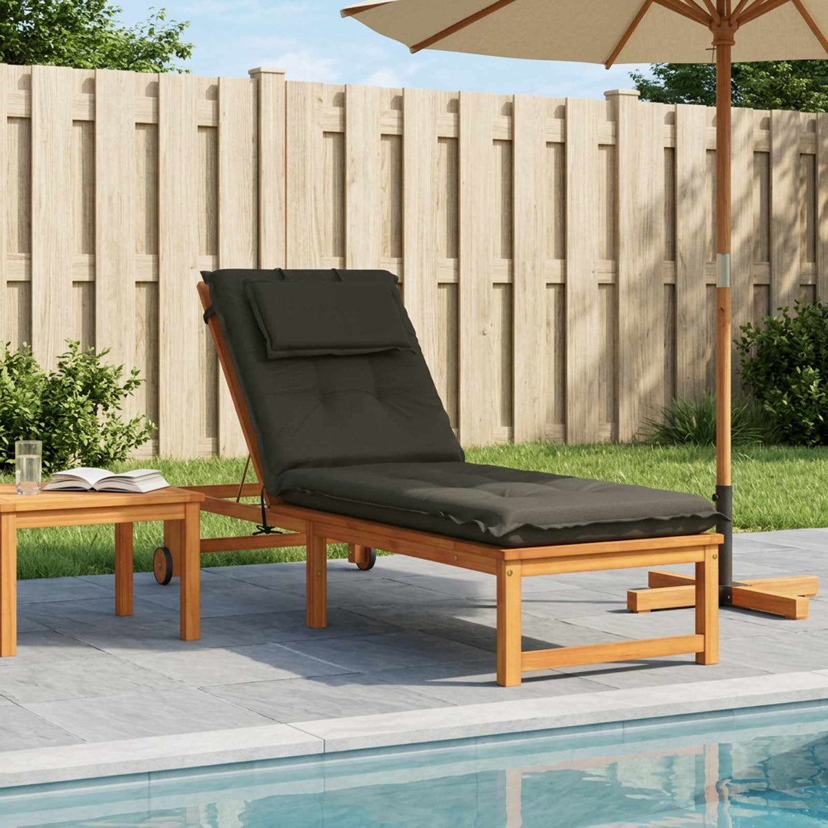 vidaXL Sunlounger Cushion GEMERT 100% Polyester Anthracite