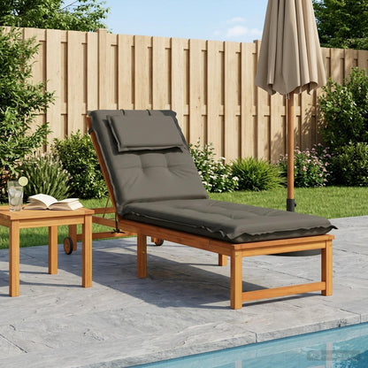 vidaXL Sunlounger Cushion GEMERT 100% Polyester Grey 190 x 60 x 9 cm