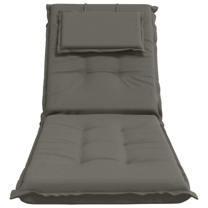 vidaXL Sunlounger Cushion GEMERT 100% Polyester Grey 190 x 60 x 9 cm