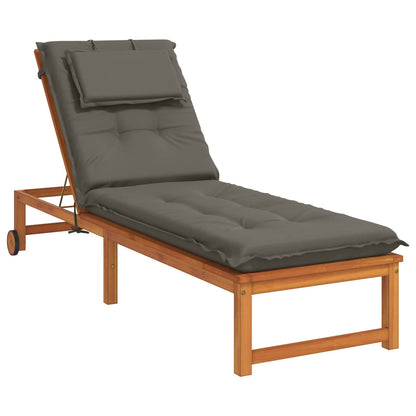 vidaXL Sunlounger Cushion GEMERT 100% Polyester Grey 190 x 60 x 9 cm
