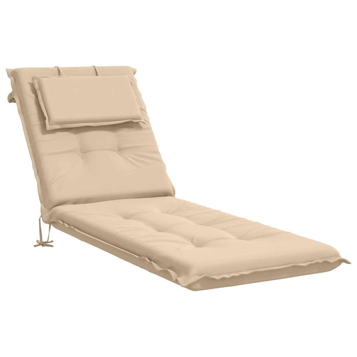 vidaXL Sunlounger Cushion GEMERT 100% Polyester Cream 190 x 60 x 9 cm