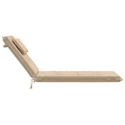 vidaXL Sunlounger Cushion GEMERT 100% Polyester Cream 190 x 60 x 9 cm