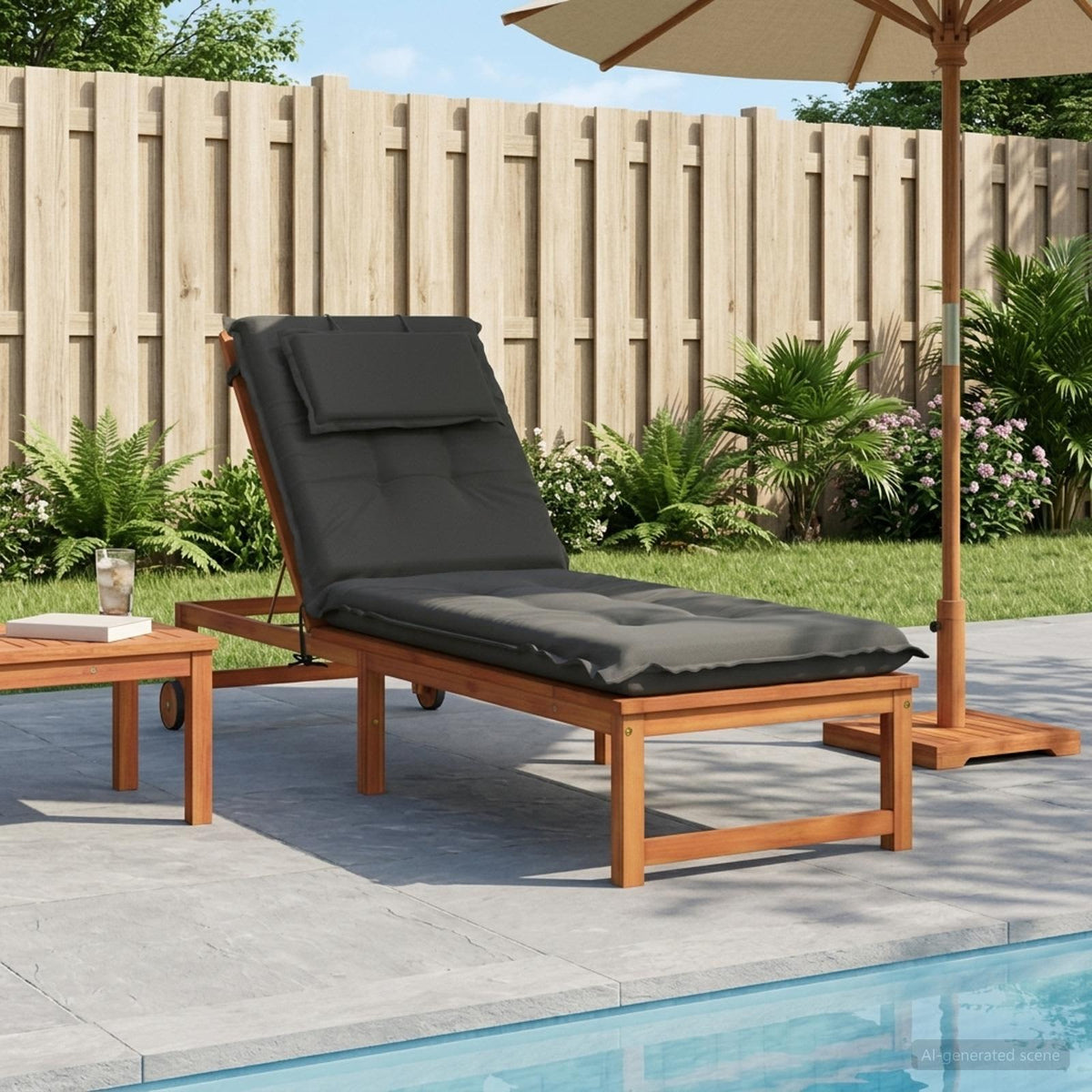 vidaXL Sunlounger Cushion GEMERT 100% Polyester Anthracite