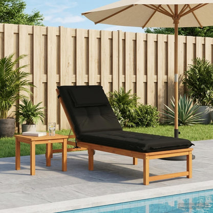 vidaXL Sunlounger Cushion GEMERT 100% Polyester Black 190 x 50 x 9 cm