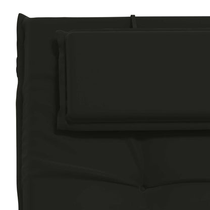 vidaXL Sunlounger Cushion GEMERT 100% Polyester Black 190 x 60 x 9 cm