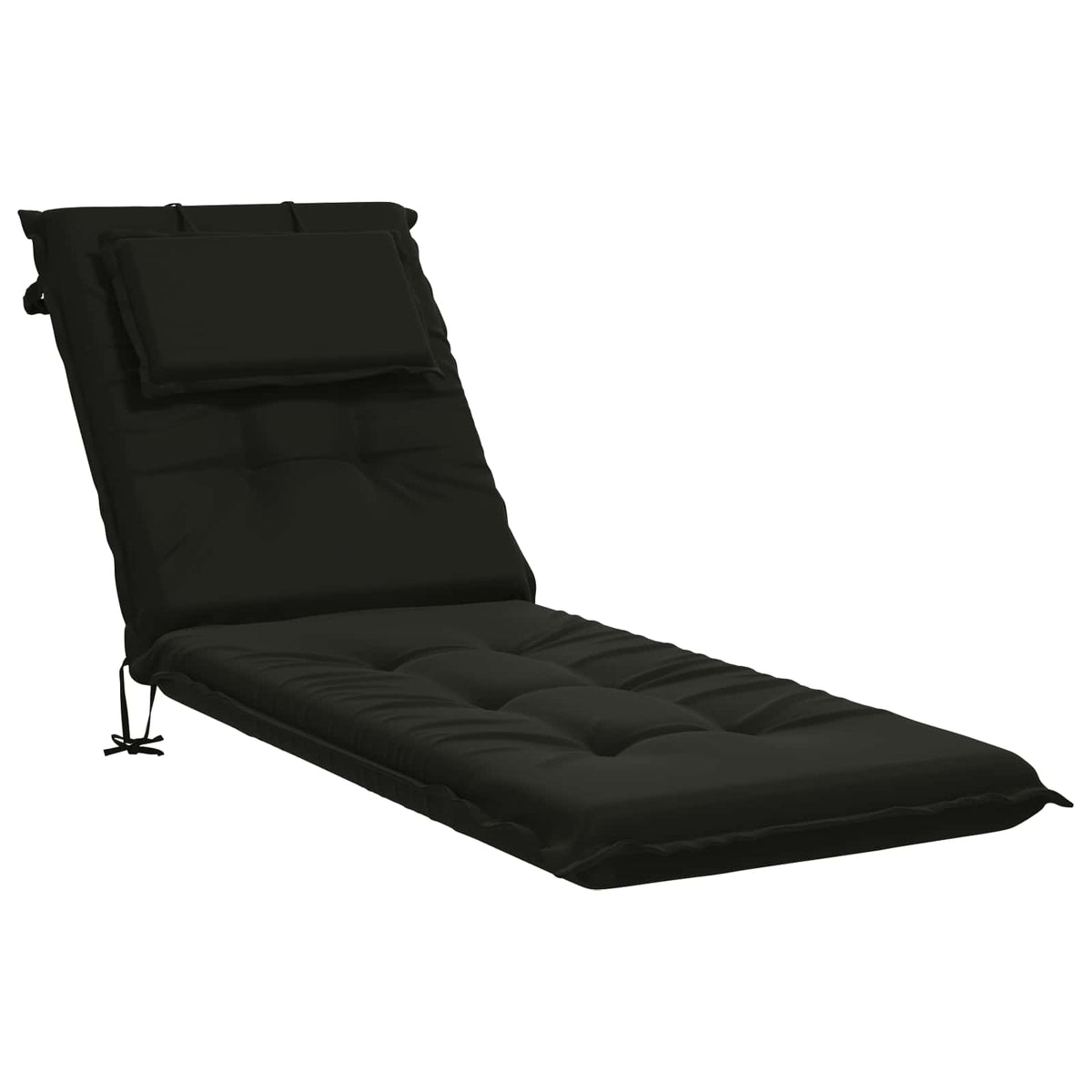 vidaXL Sunlounger Cushion GEMERT 100% Polyester Black 190 x 60 x 9 cm