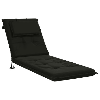 vidaXL Sunlounger Cushion GEMERT 100% Polyester Black 190 x 60 x 9 cm