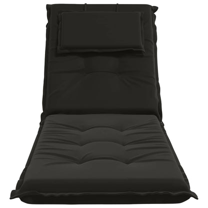 vidaXL Sunlounger Cushion GEMERT 100% Polyester Black 190 x 60 x 9 cm