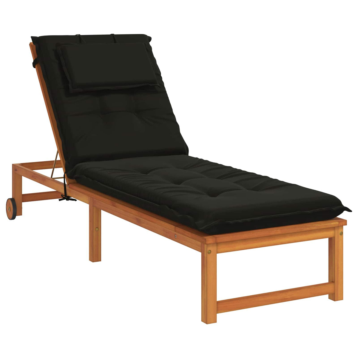 vidaXL Sunlounger Cushion GEMERT 100% Polyester Black 190 x 60 x 9 cm