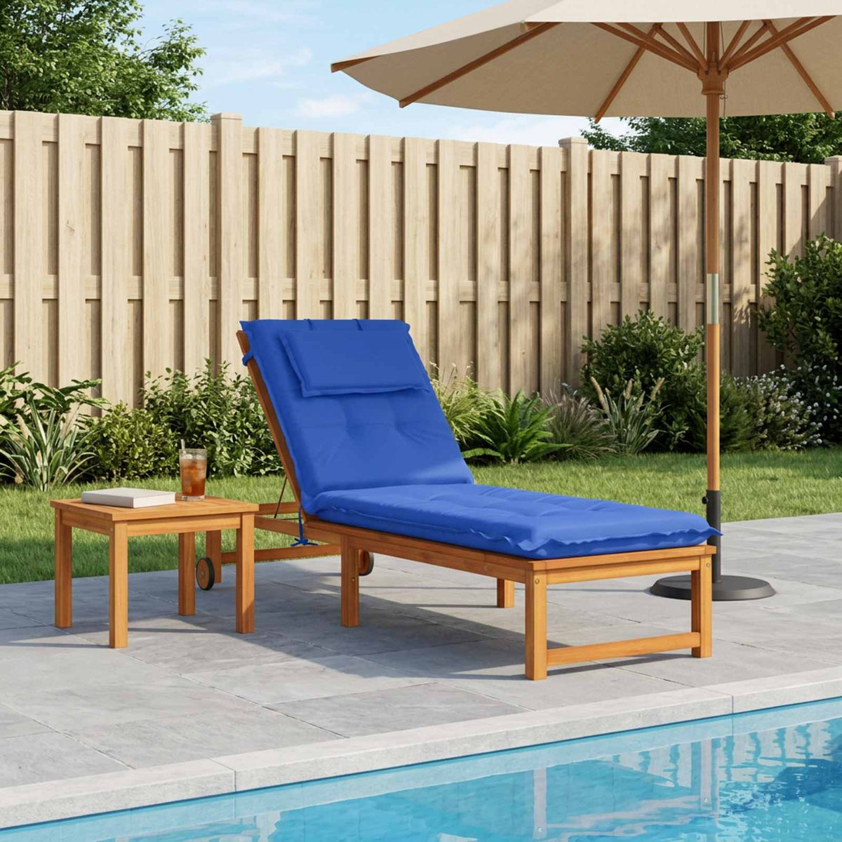 vidaXL Sunlounger Cushion GEMERT 100% Polyester Royal Blue