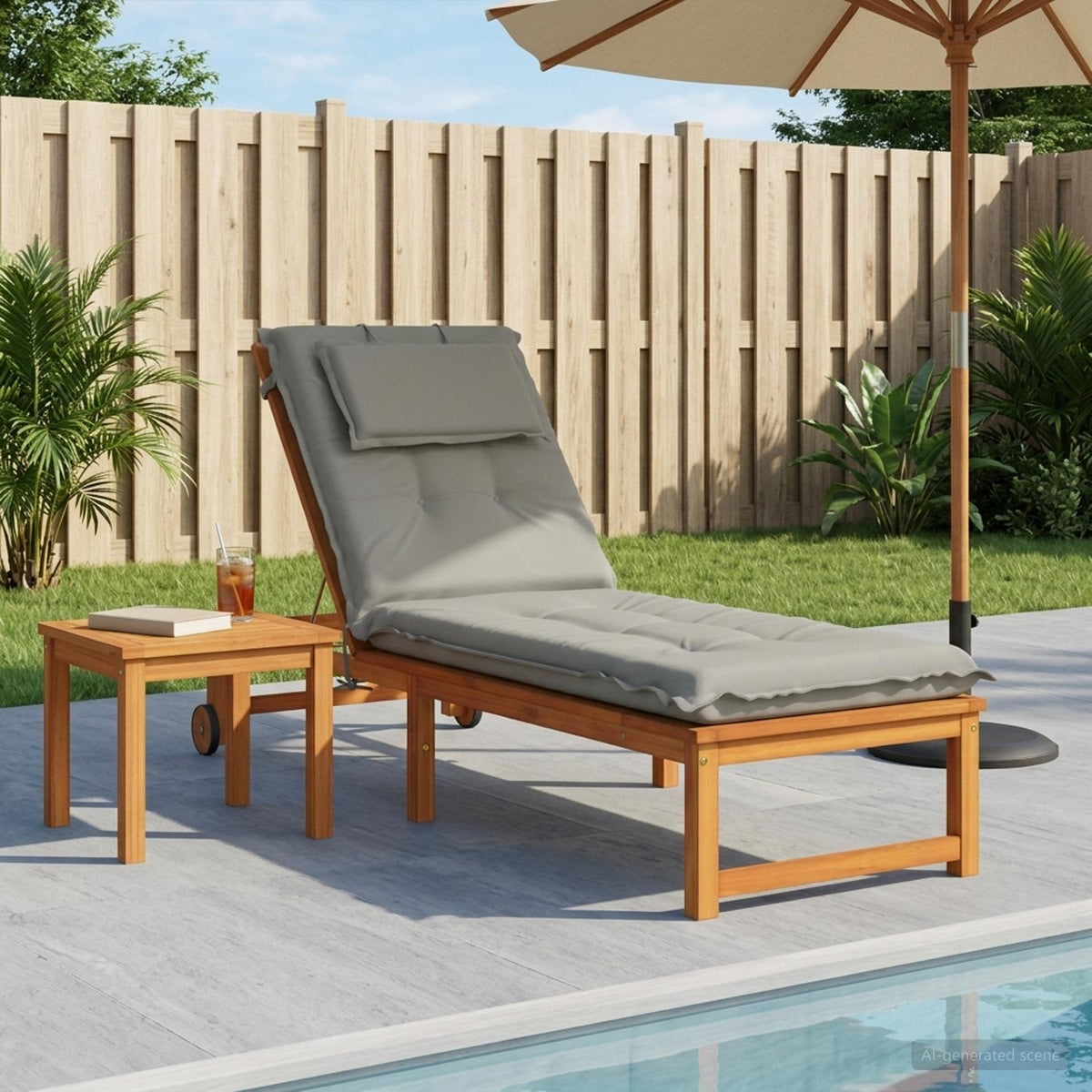 vidaXL Sunlounger Cushion GEMERT 100% Polyester Grey 190 x 60 x 9 cm