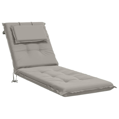 vidaXL Sunlounger Cushion GEMERT 100% Polyester Grey 190 x 60 x 9 cm