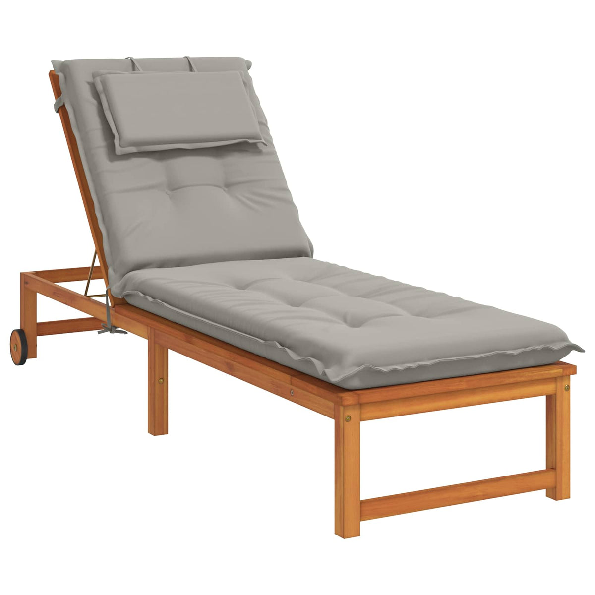 vidaXL Sunlounger Cushion GEMERT 100% Polyester Grey 190 x 60 x 9 cm