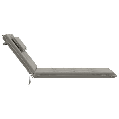 vidaXL Sunlounger Cushion GEMERT 100% Polyester Grey 190 x 60 x 9 cm