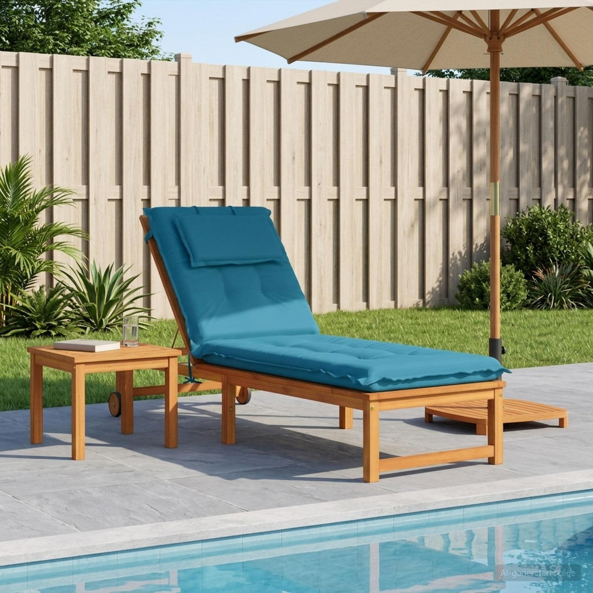 vidaXL Sunlounger Cushion GEMERT 100% Polyester Light Blue