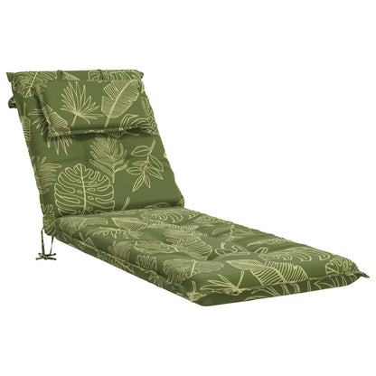 vidaXL Sunlounger Cushion GEMERT 100% Polyester Leaf Design