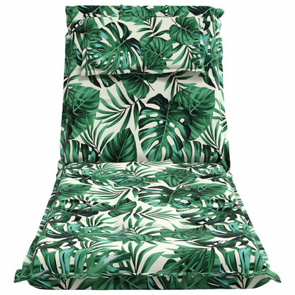vidaXL Sunlounger Cushion GEMERT 100% Polyester Leaf Pattern