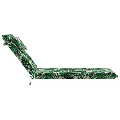 vidaXL Sunlounger Cushion GEMERT 100% Polyester Leaf Pattern