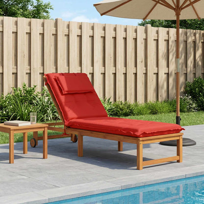 vidaXL Sunlounger Cushion GEMERT 100% Polyester Red 190 x 50 x 9 cm