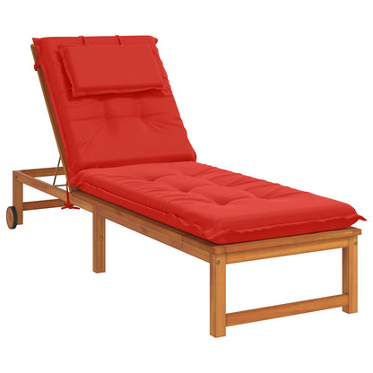 vidaXL Sunlounger Cushion GEMERT 100% Polyester Red 190 x 60 x 9 cm