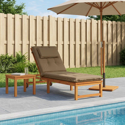 vidaXL Sunlounger Cushion GEMERT 100% Polyester Taupe 190 x 60 x 9 cm