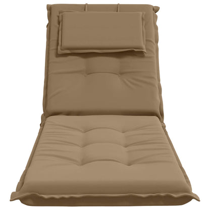 vidaXL Sunlounger Cushion GEMERT 100% Polyester Taupe 190 x 60 x 9 cm