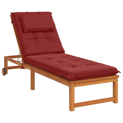 vidaXL Sunlounger Cushion GEMERT 100% Polyester Wine Red