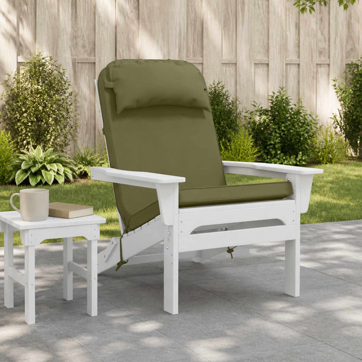 vidaXL Sun Lounger Cushion 100% Polyester Olive Green 55 x 124 x 5 cm