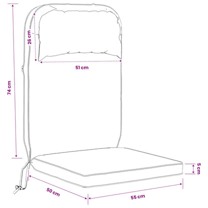 vidaXL Sun Lounger Cushion 100% Polyester Taupe 55 x 124 x 5 cm