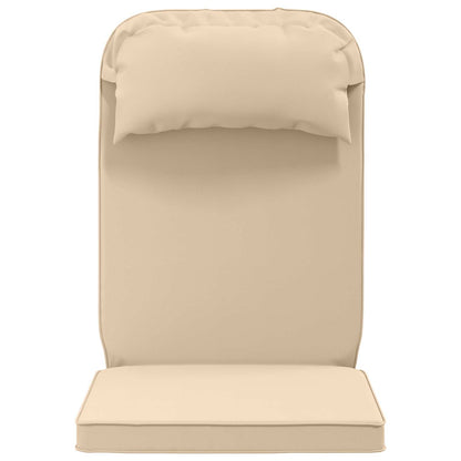 vidaXL Sun Lounger Cushion 100% Polyester Cream 55 x 124 x 5 cm